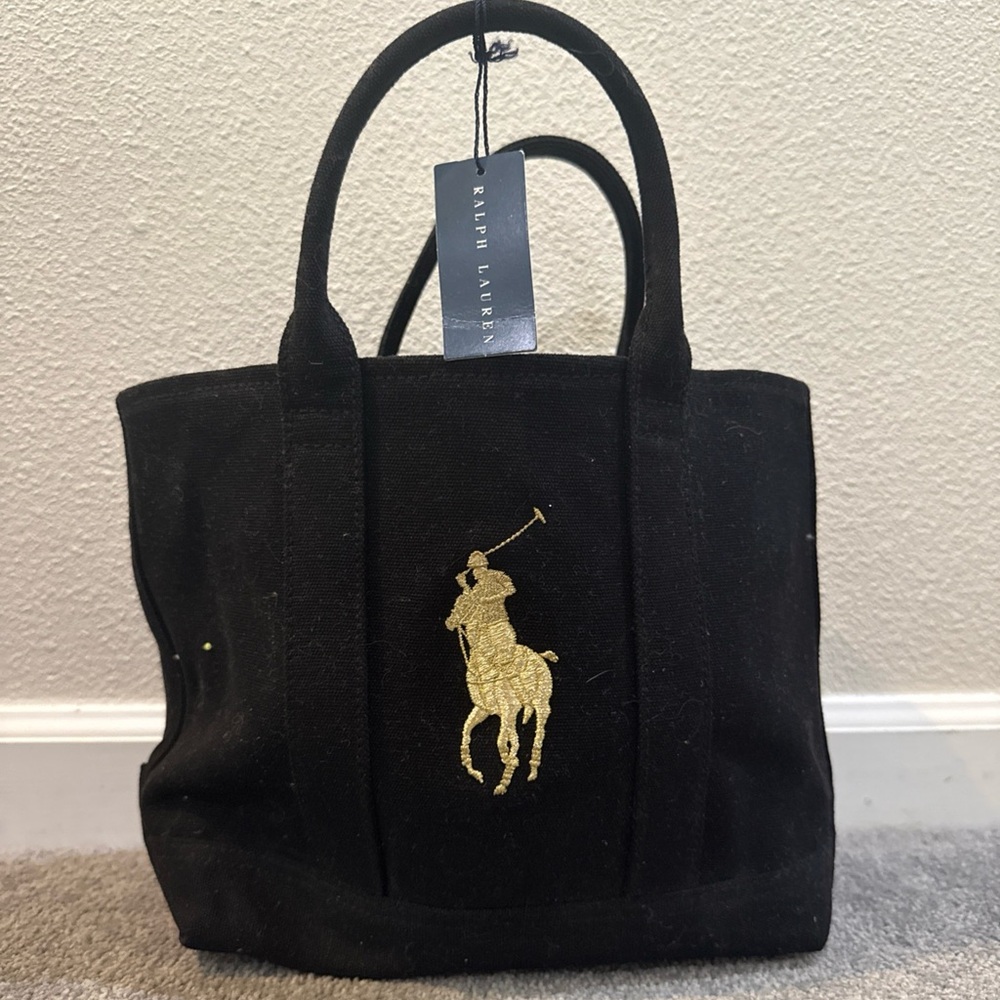 NWT Ralph Lauren Canvas Embroidered Tote Bag